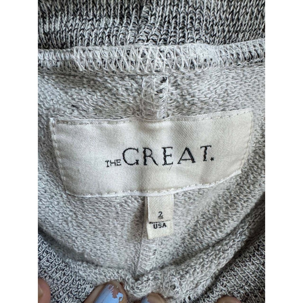 the GREAT Cropped Sweatpant Varsity Gray Jogger 2 Clean Girl Athleisure Lounge - Picture 5 of 7